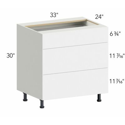 Illume® Catalina Silk Flow 33"W x 30"H x 24"D Drawer Base Cabinet (DB33-3)