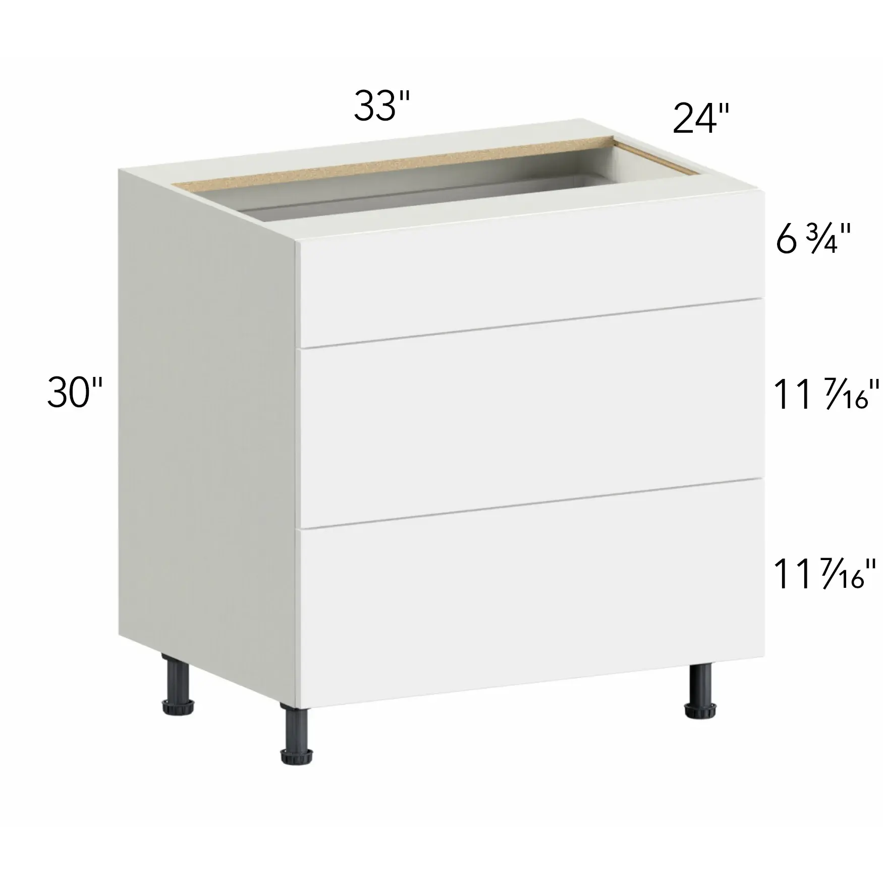 Illume® Tuscany Basalto 33"W x 30"H x 24"D Drawer Base Cabinet (DB33-3)