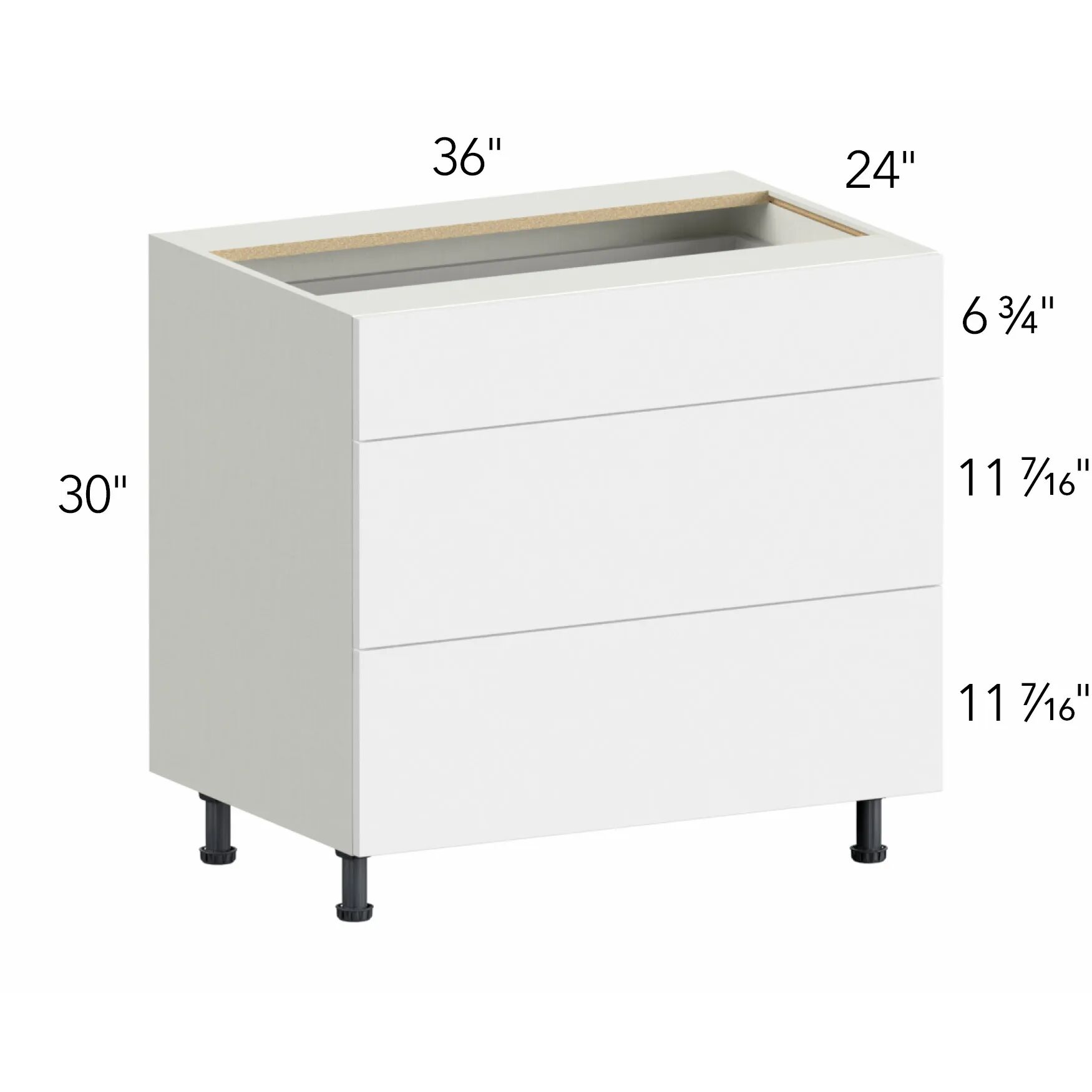 Ovela® Tuscany Nocce 3 36"W x 34.5"H x 24"D Drawer Base Cabinet (DB36-3)