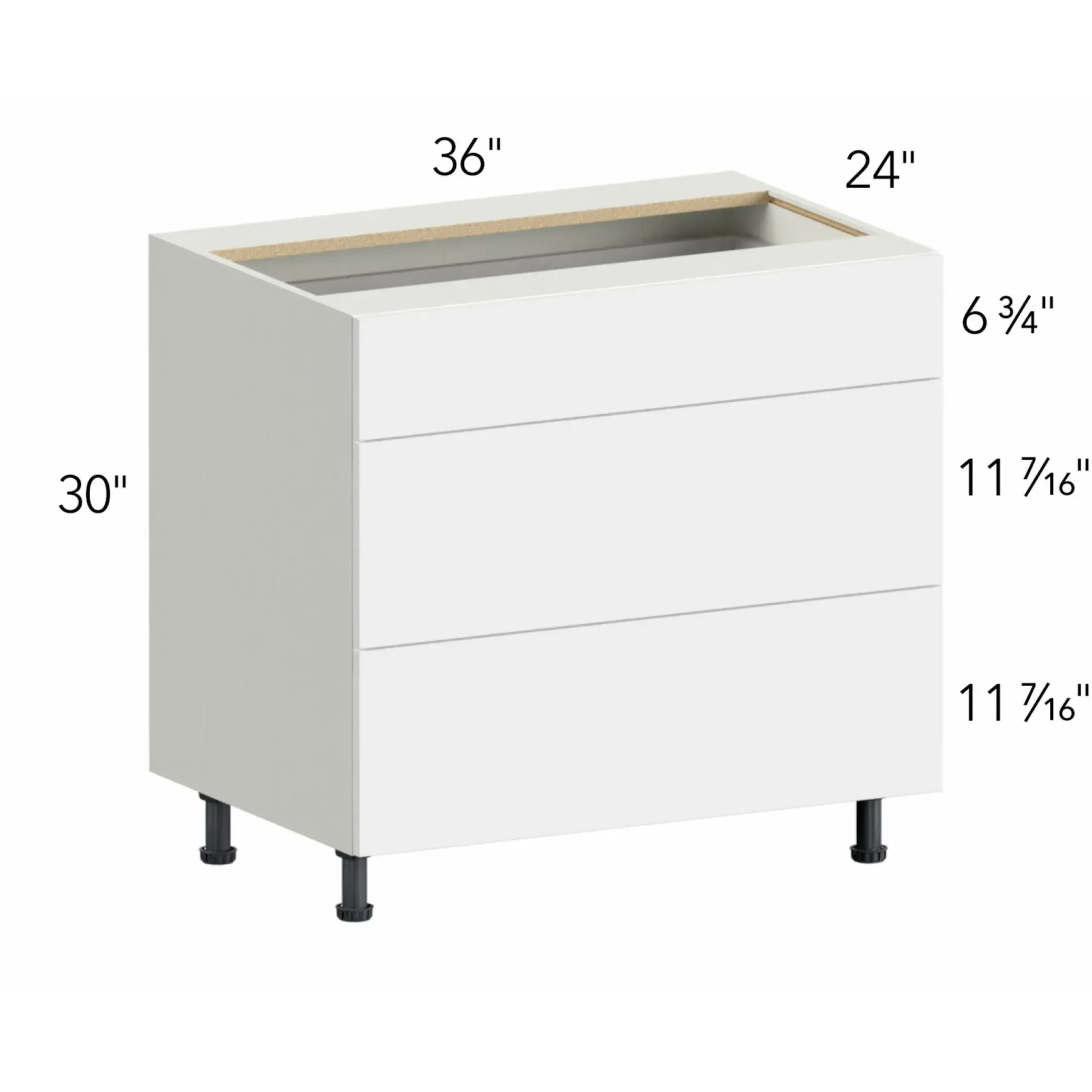 Ovela® Tuscany Nocce 3 36"W x 34.5"H x 24"D Drawer Base Cabinet (DB36-3)