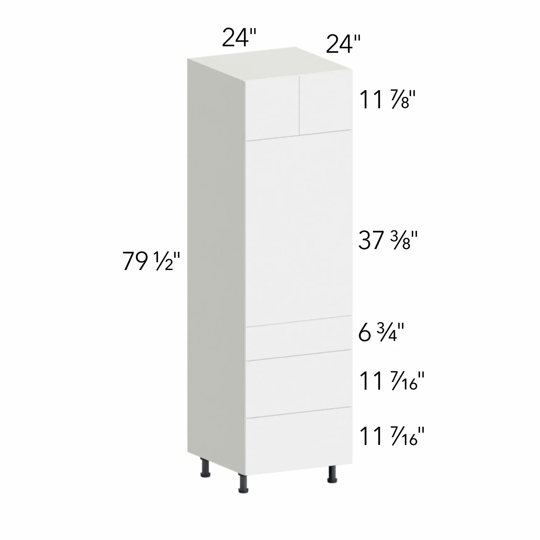 Illume® Tuscany Blanco 24"W x 79.5"H x 24"D Oven Cabinet (OC2484S-3)