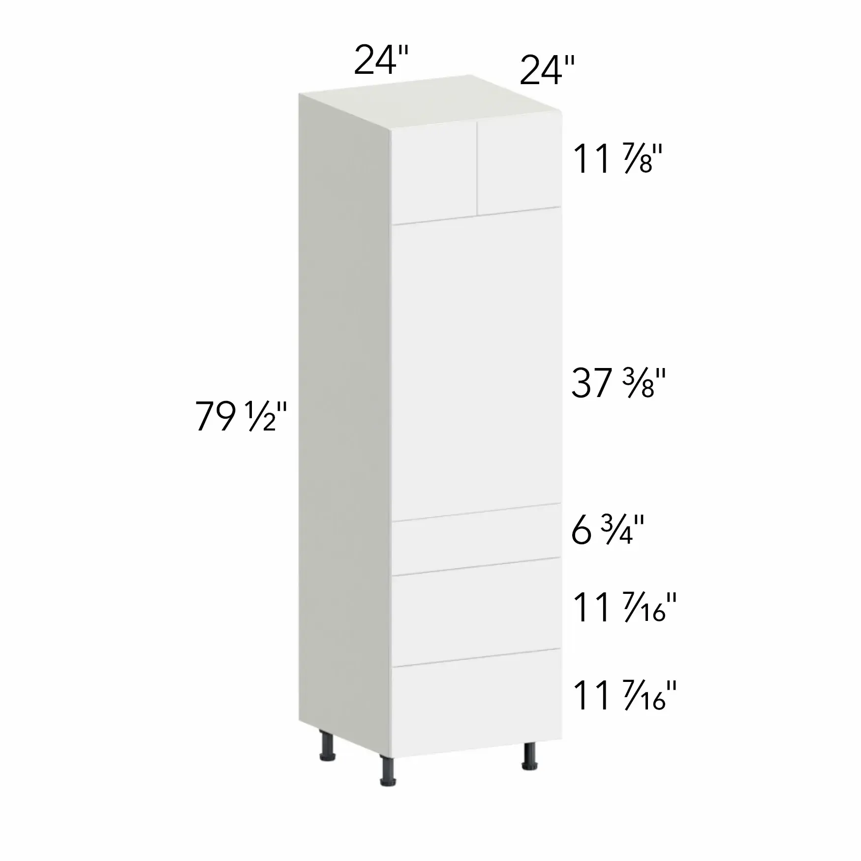 Illume® Tuscany Blanco 24"W x 79.5"H x 24"D Oven Cabinet (OC2484S-3)