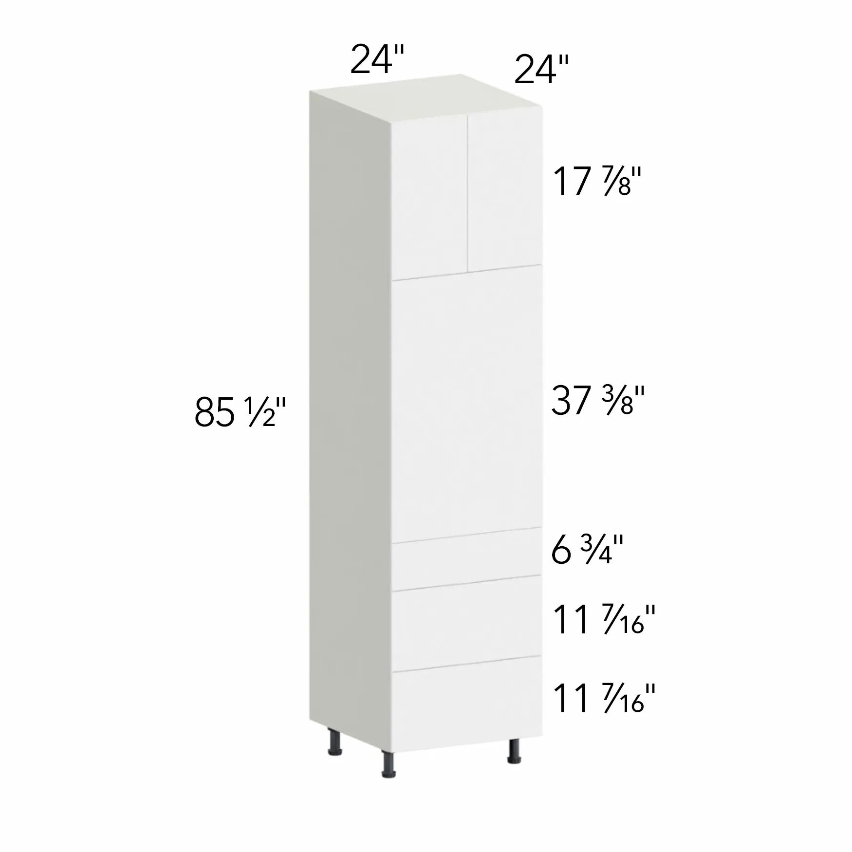 Ovela® Tuscany Blanco 24"W x 85.5"H x 24"D Oven Cabinet (OC2490S-3)