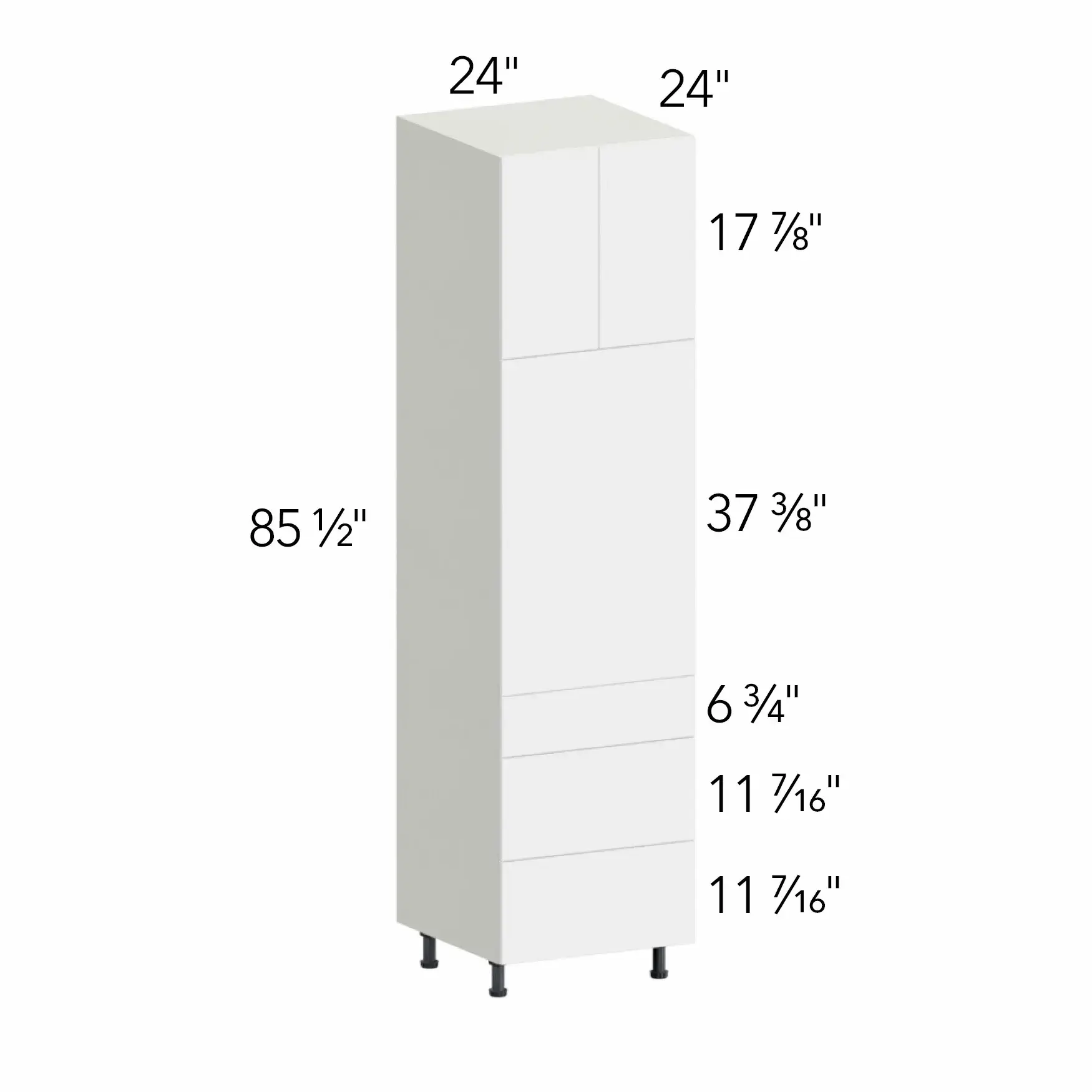 Ovela® Tuscany Blanco 24"W x 85.5"H x 24"D Oven Cabinet (OC2490S-3)