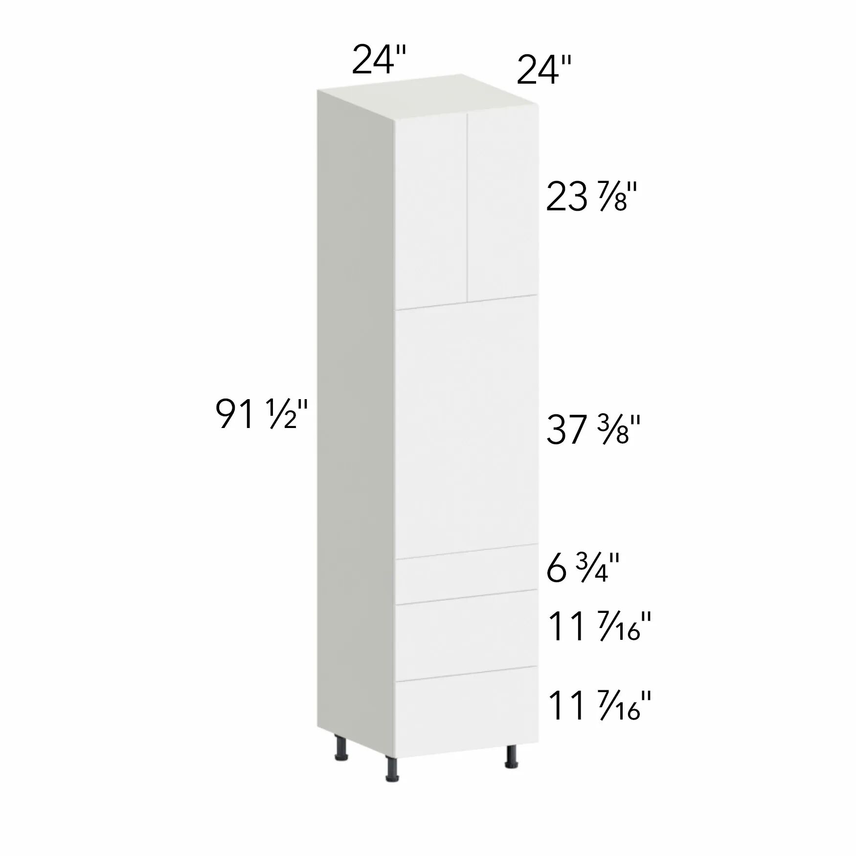 Ovela® Tuscany Blanco 24"W x 91.5"H x 24"D Oven Cabinet (OC2496S-3)