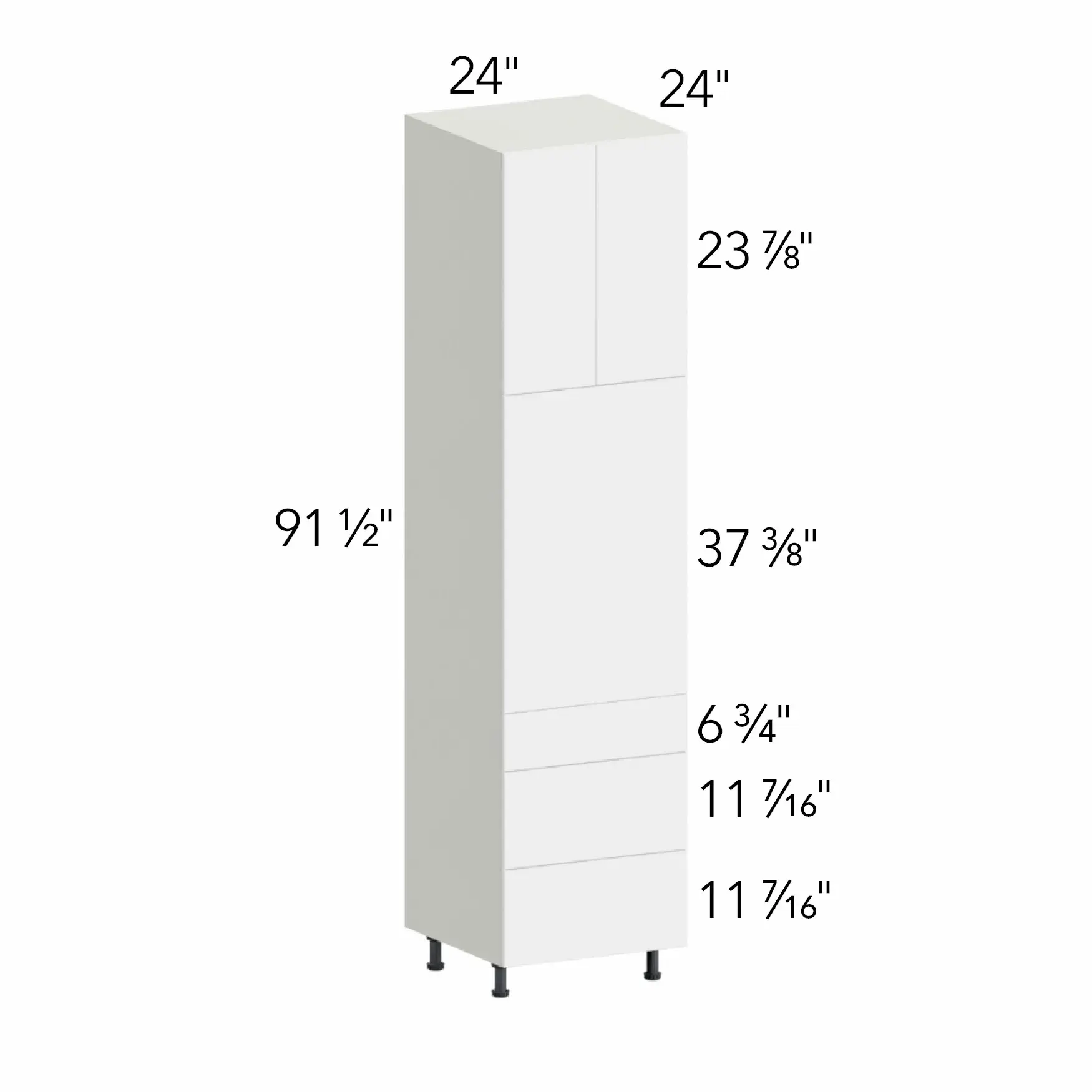 Ovela® Tuscany Blanco 24"W x 91.5"H x 24"D Oven Cabinet (OC2496S-3)