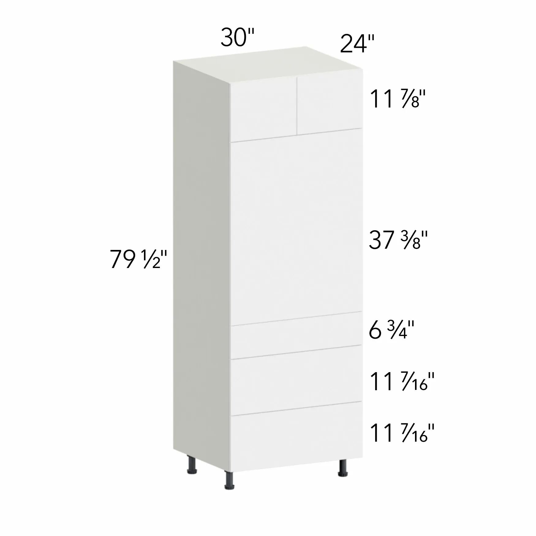 Illume® Tuscany Blanco 30"W x 79.5"H x 24"D Oven Cabinet (OC3084S-3)