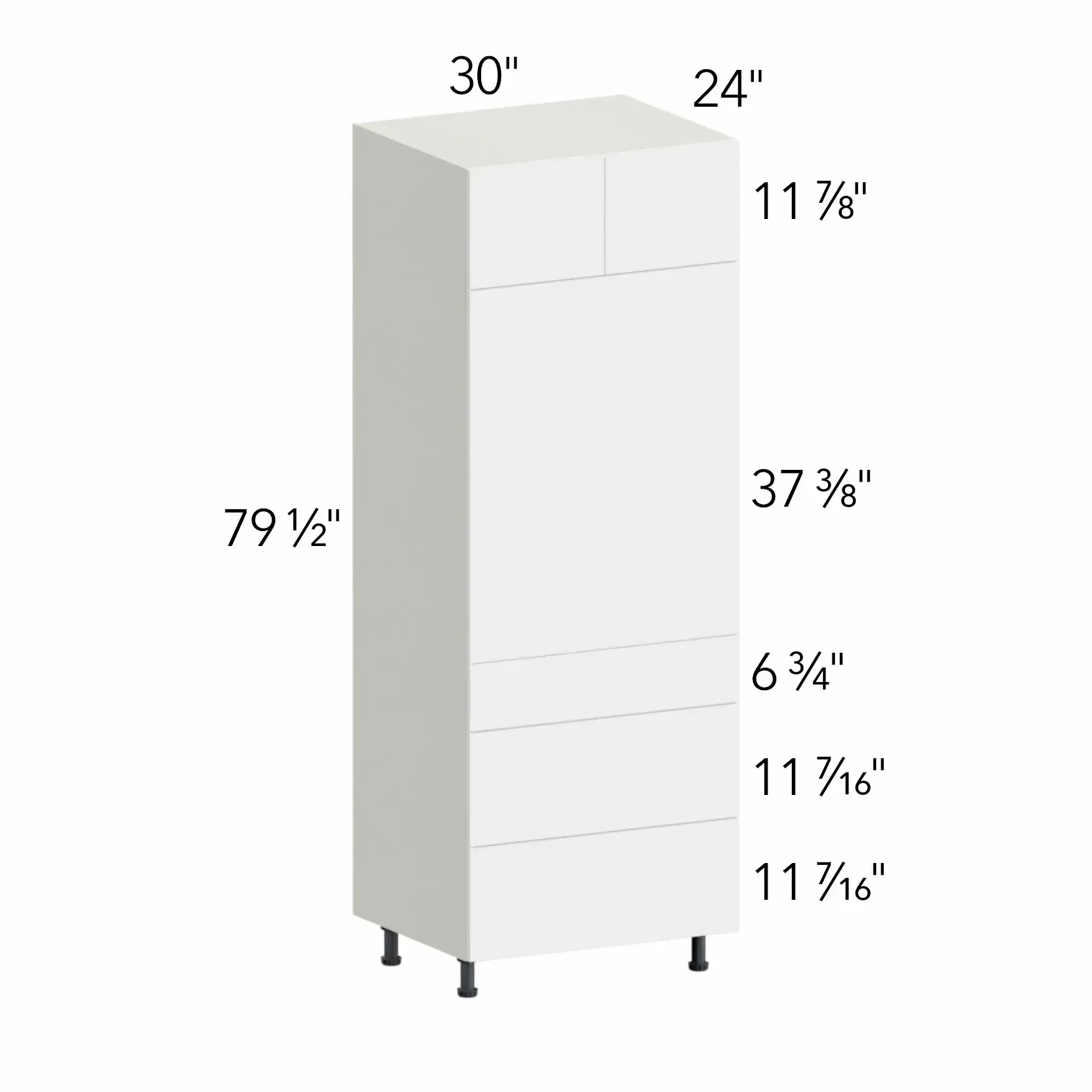 Illume® Tuscany Blanco 30"W x 79.5"H x 24"D Oven Cabinet (OC3084S-3)