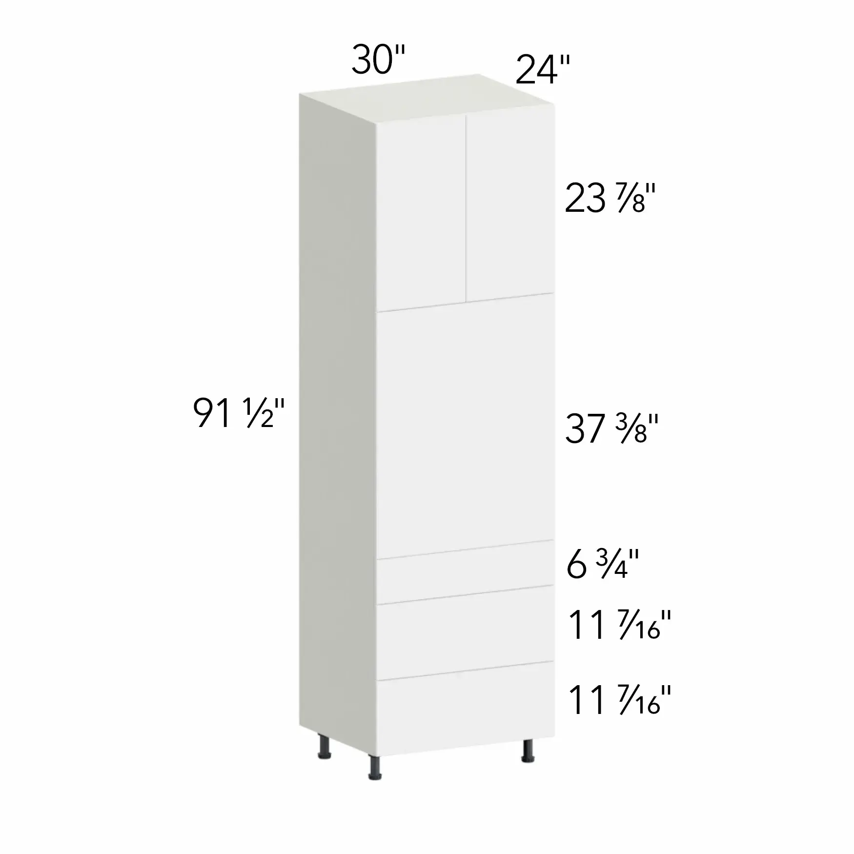 Ovela® Tuscany Blanco 30"W x 91.5"H x 24"D Oven Cabinet (OC3096S-3)