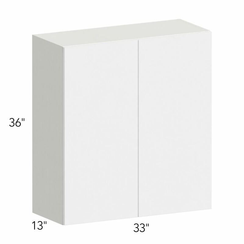 Ovela® Catalina Bianco Gloss 33"W x 36"H x 13"D Wall Cabinet (W3336)