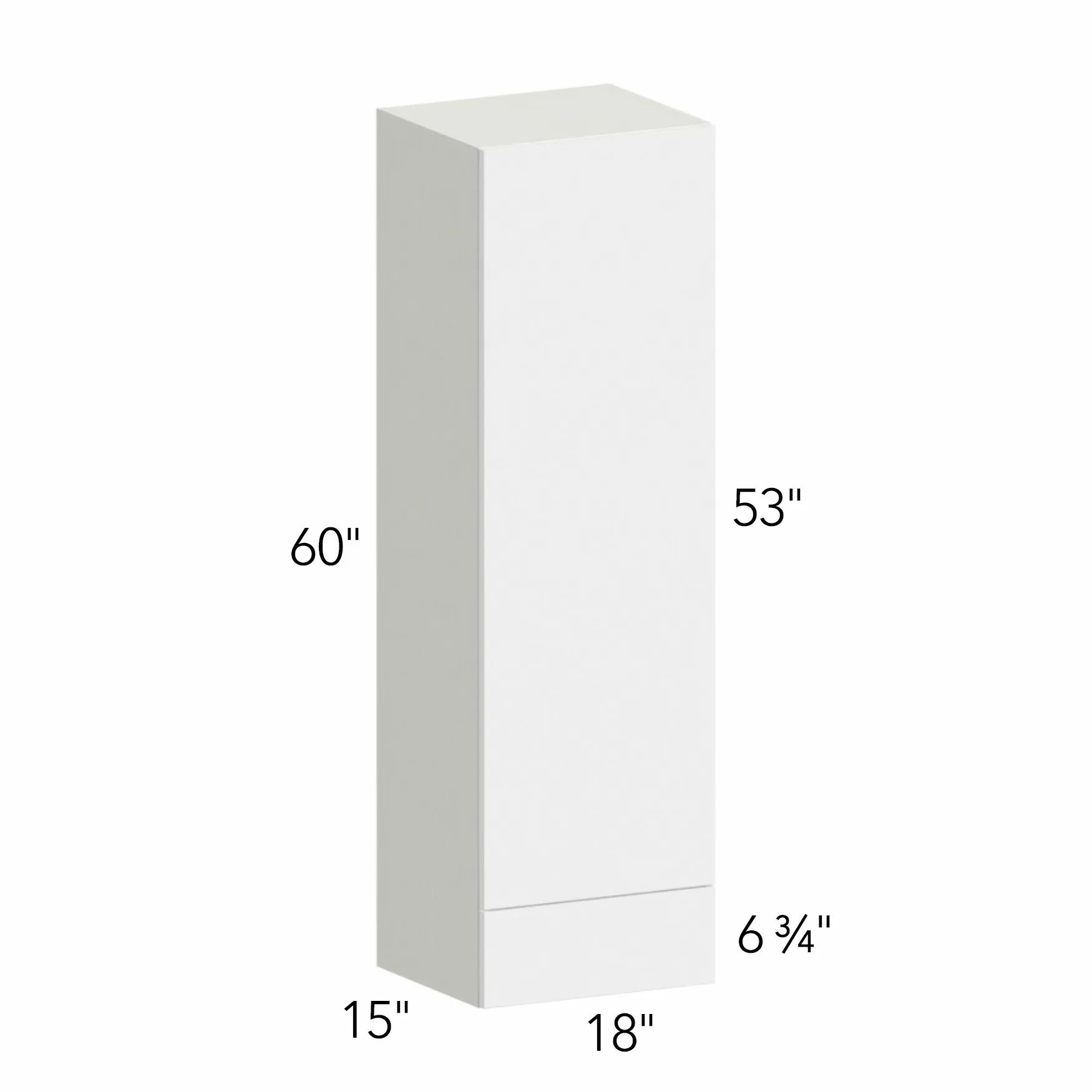 Ovela® Tuscany Blanco 18"W x 60"H x 15"D Wall Cabinet with Drawers (WD1860)