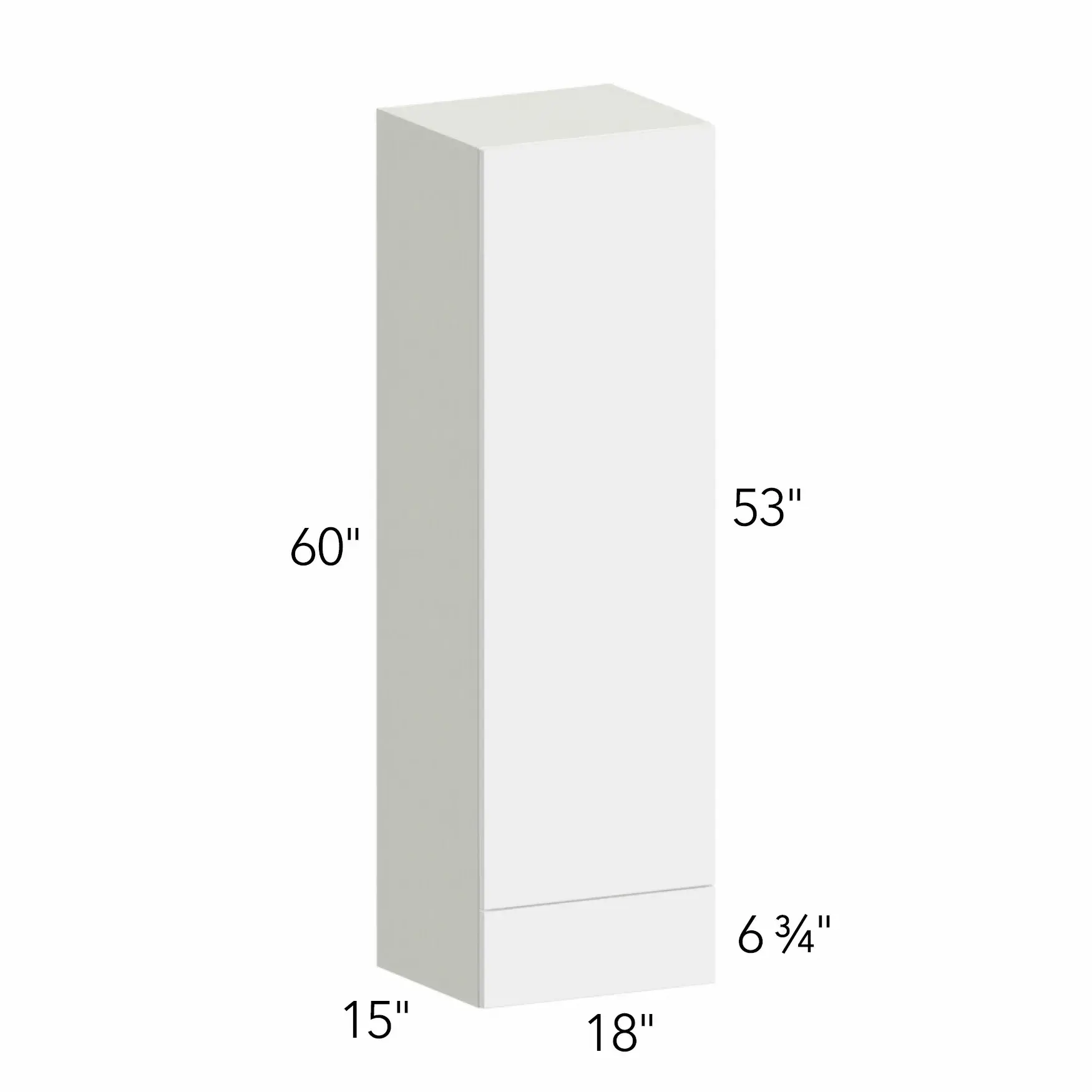 Ovela® Tuscany Blanco 18"W x 60"H x 15"D Wall Cabinet with Drawers (WD1860)