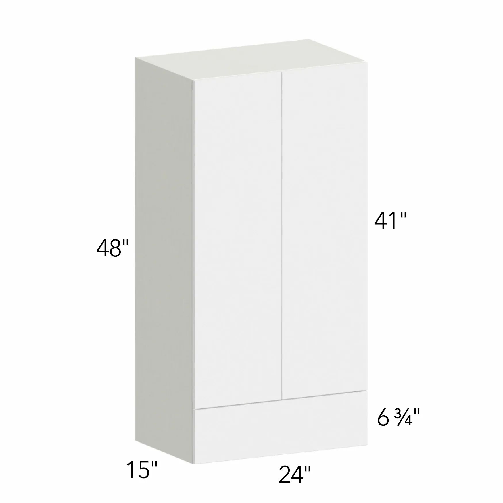 Ovela® Tuscany Blanco 24"W x 48"H x 15"D Wall Cabinet with Drawers (WD2448)