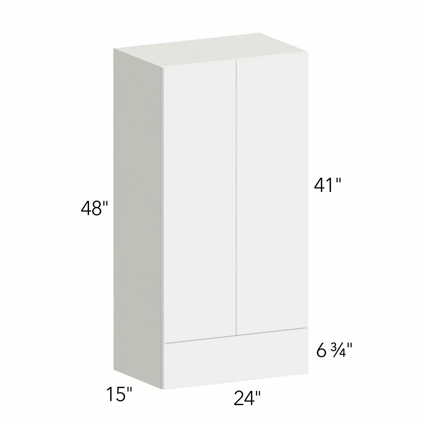 Ovela® Tuscany Blanco 24"W x 48"H x 15"D Wall Cabinet with Drawers (WD2448)