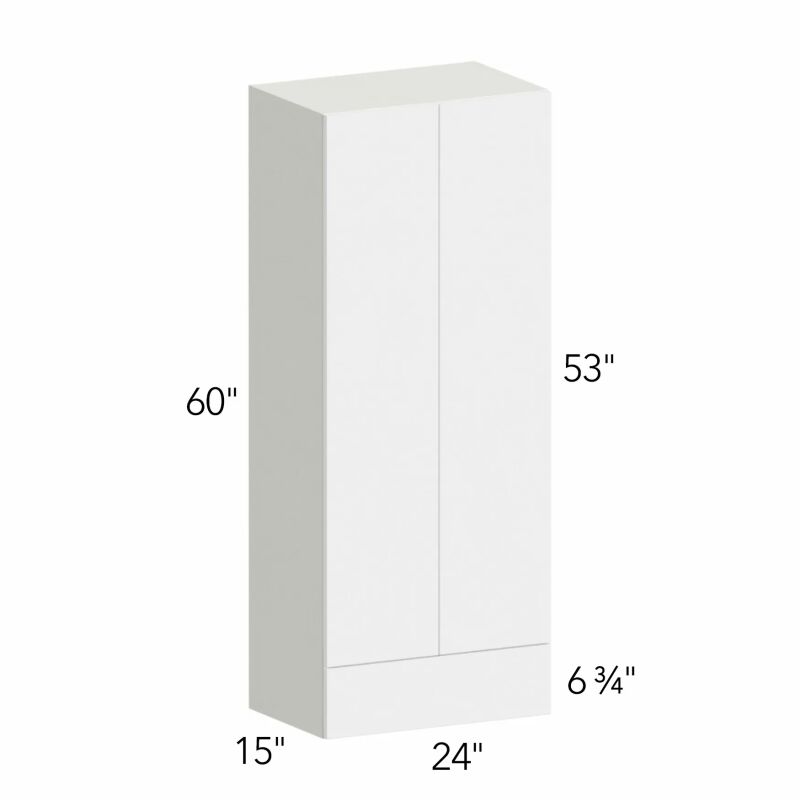 Illume® Catalina Grigio Gloss 24"W x 60"H x 15"D Wall Cabinet with Drawers (WD2460)