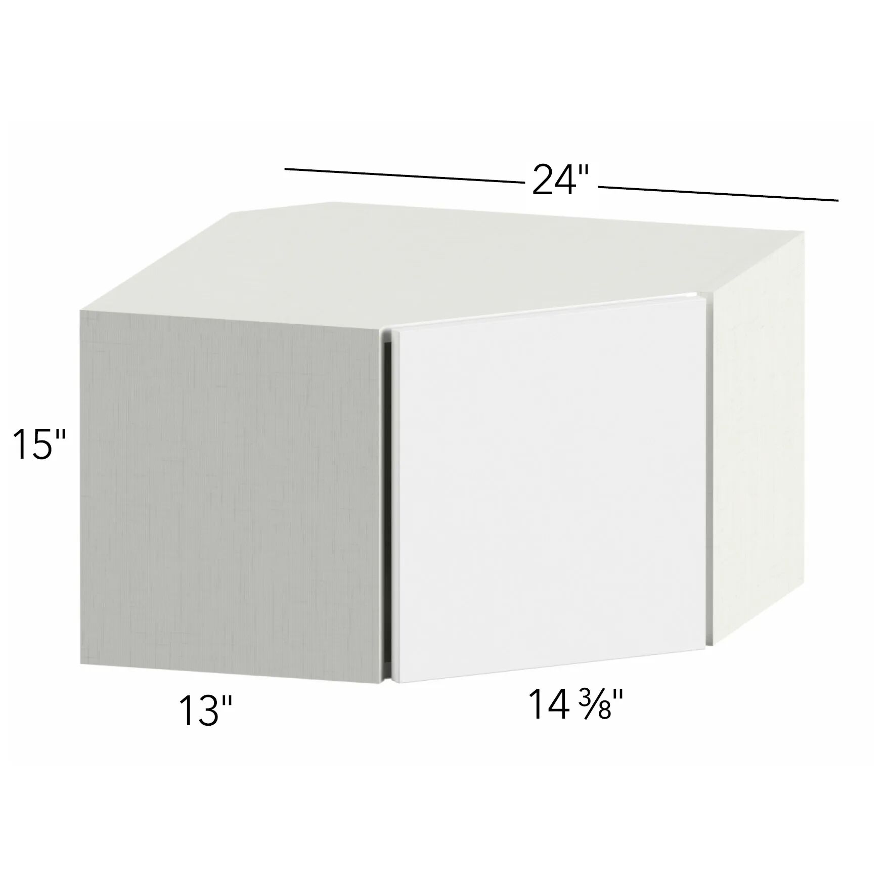 Illume® Tuscany Blanco 24"W x 15"H x 24"D Diagonal Corner Wall Cabinet (WDC2415)