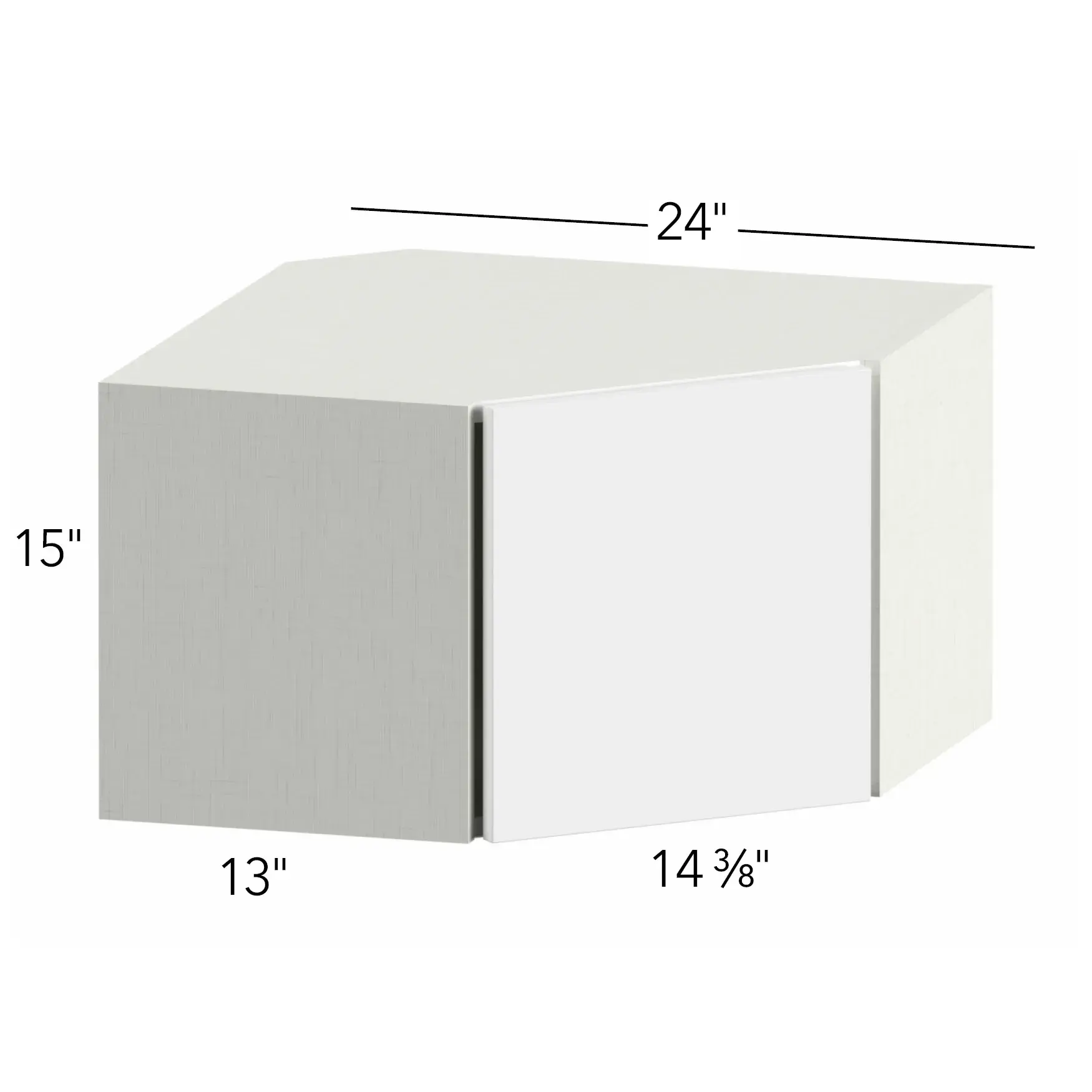 Illume® Tuscany Blanco 24"W x 15"H x 24"D Diagonal Corner Wall Cabinet (WDC2415)