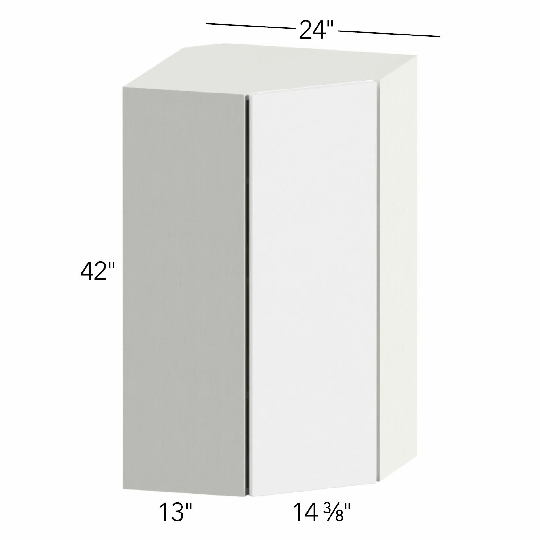 Illume® Tuscany Como Ash 1 24"W x 42"H x 24"D Diagonal Corner Wall Cabinet (WDC2442)