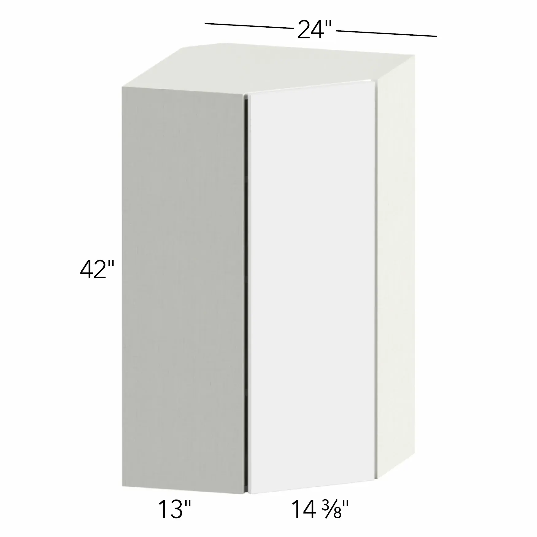 Illume® Tuscany Como Ash 1 24"W x 42"H x 24"D Diagonal Corner Wall Cabinet (WDC2442)