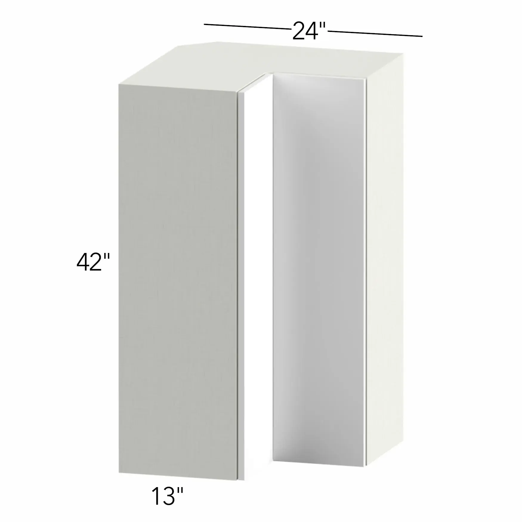 Illume® Tuscany Ida 2 24"W x 42"H x 24"D Pie Cut Corner Cabinet (WPC2442)