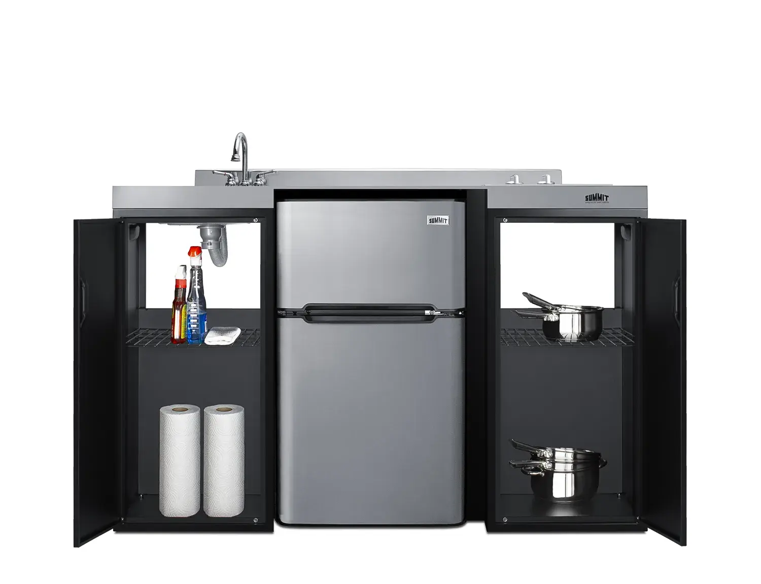 Summit CK55ADASINKL 54" Wide All-In-One Kitchenette, ADA Counter Height