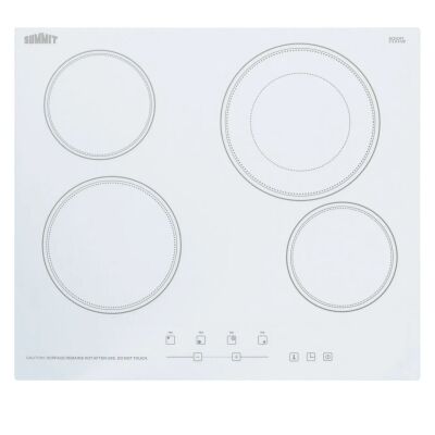 Summit CR4B23T6W 24" Wide 230V 4-Burner Radiant Cooktop