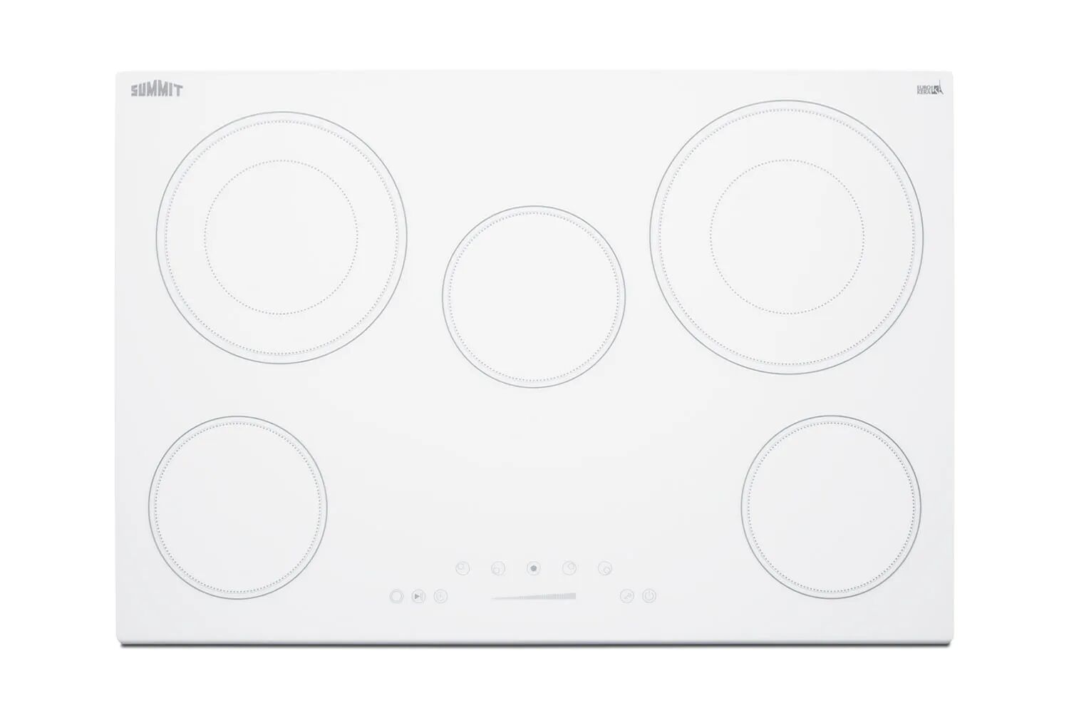 Summit CR5B30T8W 30" Wide 208-240V 5-Burner Radiant Cooktop