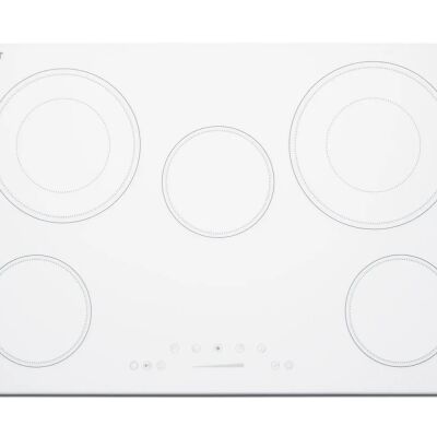 Summit CR5B30T8W 30" Wide 208-240V 5-Burner Radiant Cooktop