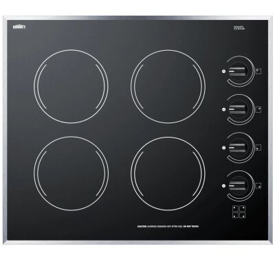 Summit CR424BL 24" Wide 230V 4-Burner Radiant Cooktop