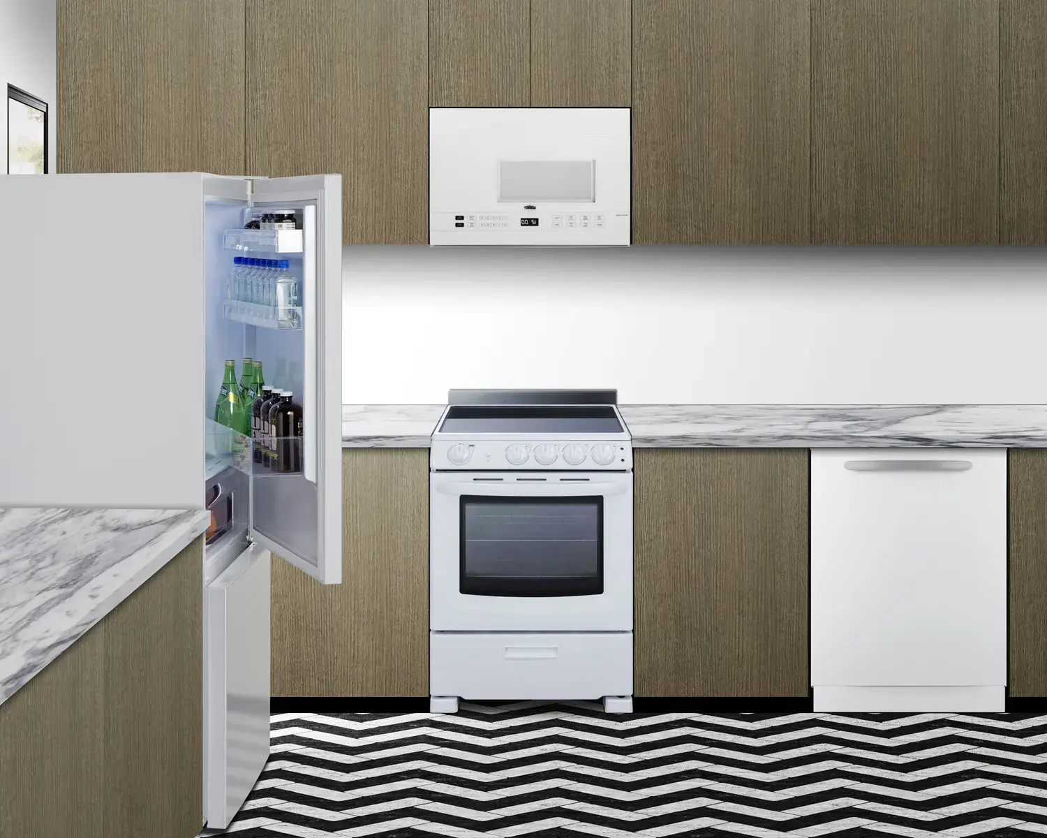 Summit FFBF151W 28" Wide Bottom Mount Refrigerator-Freezer