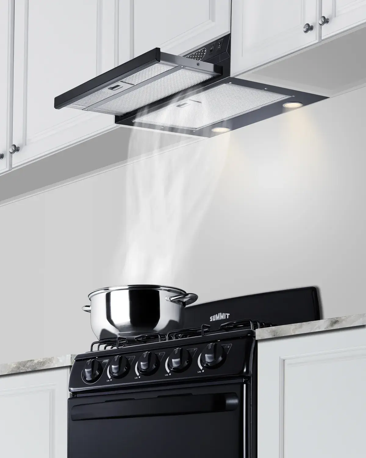Summit HRTX20B 20" Under Cabinet Ductless Retractable Range Hood