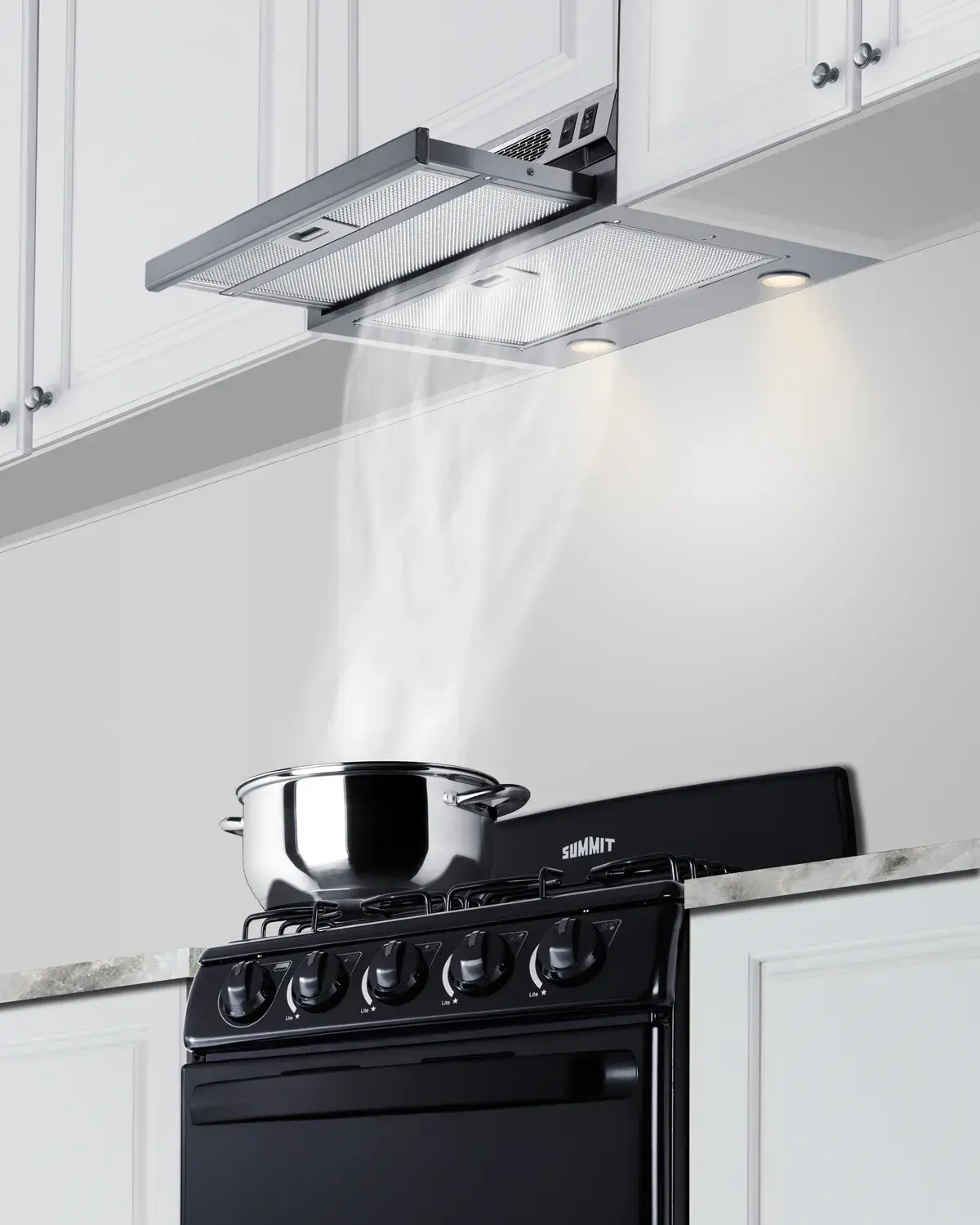 Summit HRTX24SSPTC 24" Under Cabinet Ductless Retractable Range Hood