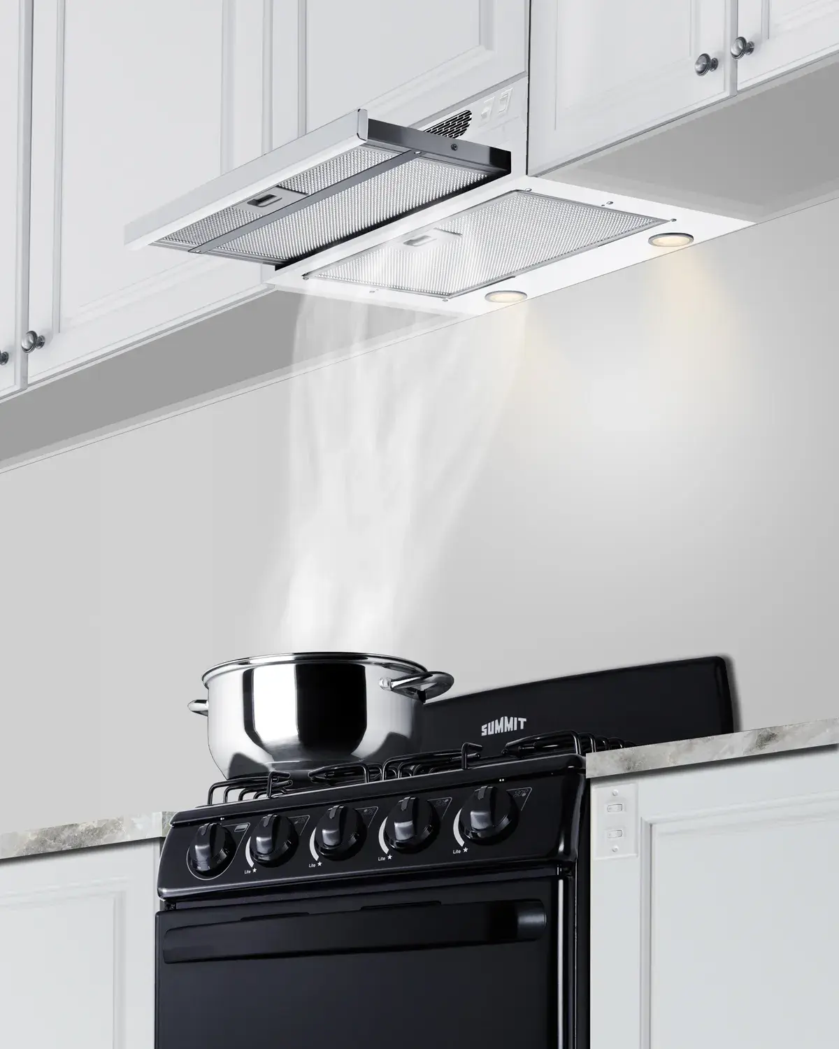 Summit HRTX24WADA 24" Under Cabinet Ductless Retractable Range Hood, ADA Compliant