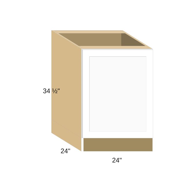 Classic Versailles White 24"W x 34.5"H x 24"D Base End Cabinet (BEC24)