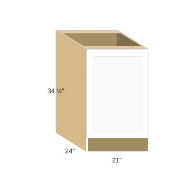 Classic Versailles White 21"W x 34.5"H x 24"D Waste Basket Cabinet (BWBK21-FH)