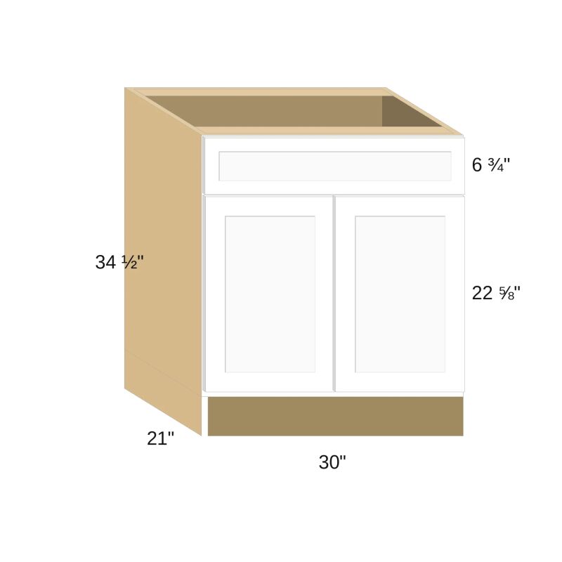 Classic Versailles Ale 30"W x 34.5"H x 21"D Vanity Cabinet (V30)