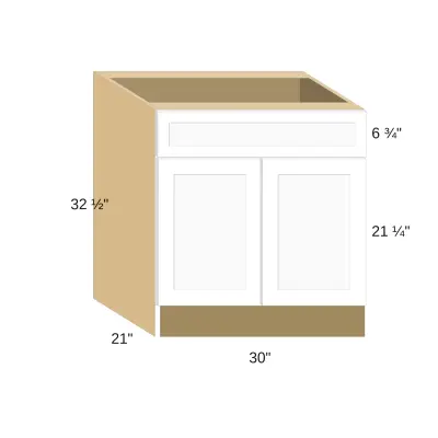 Classic Versailles White 30"W x 32.5"H x 21"D Vanity Cabinet (V30-HA)