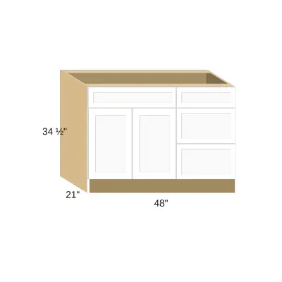 Classic Versailles White 48"W x 34.5"H x 21"D Vanity Cabinet (V48DD)
