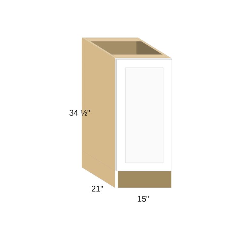 Classic Versailles White 15"W x 34.5"H x 21"D Vanity Cabinet (VB15)