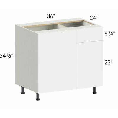 Classic Versailles White 45"W x 34.5"H x 24"D Blind Corner Base Cabinet (BLB42/45)