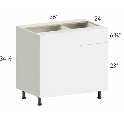 Classic Versailles White 45"W x 34.5"H x 24"D Blind Corner Base Cabinet (BLB42/45-FH)