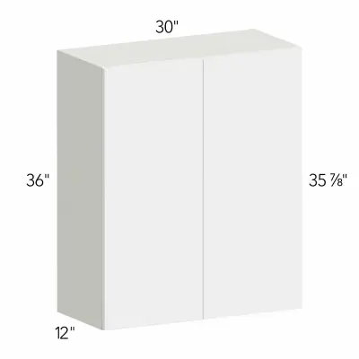 Classic Versailles Sleek White 30"W x 36"H x 12"D Blind Corner Wall Cabinet (BLW27/3036)