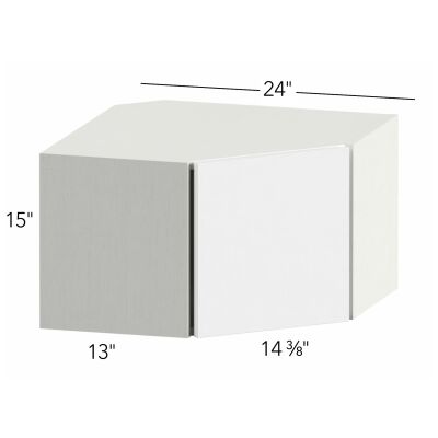 Classic Versailles White 24"W x 15"H x 24"D Diagonal Corner Wall Cabinet (CW2415)