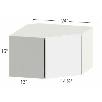Classic Versailles White 24"W x 15"H x 24"D Diagonal Corner Wall Cabinet (CW2415)