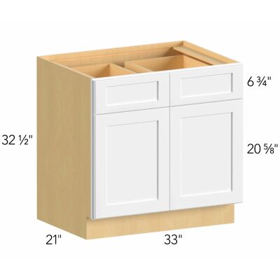Classic Versailles White 33"W x 32.5"H x 21"D Vanity Cabinet (V33-HR)