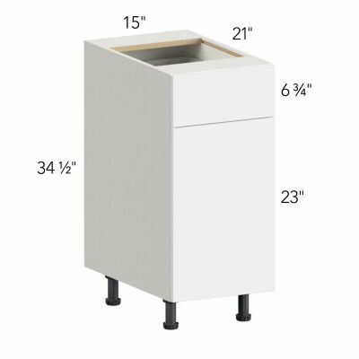 Classic Versailles White 15"W x 34.5"H x 21"D Vanity Cabinet (VB15)