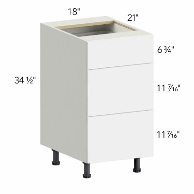 Classic Versailles White 18"W x 34.5"H x 21"D Vanity Drawer Base (VDB18)