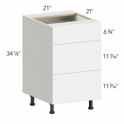 Classic Versailles White 21"W x 34.5"H x 21"D Vanity Drawer Base (VDB21)