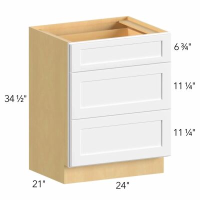 Allure® Luna Dove 24"W x 34.5"H x 21"D Vanity Drawer Base (VDB24-34)